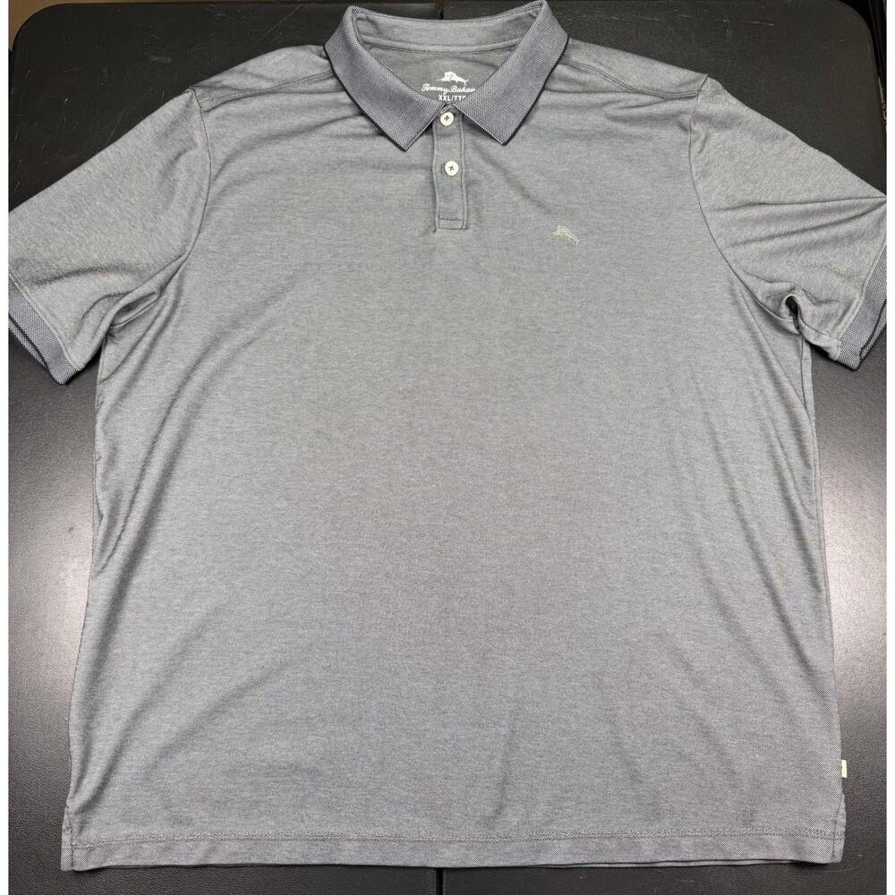 Tommy Bahama Men's SZ XXL Polo Shirt Throne Black Cotton Poly Blend